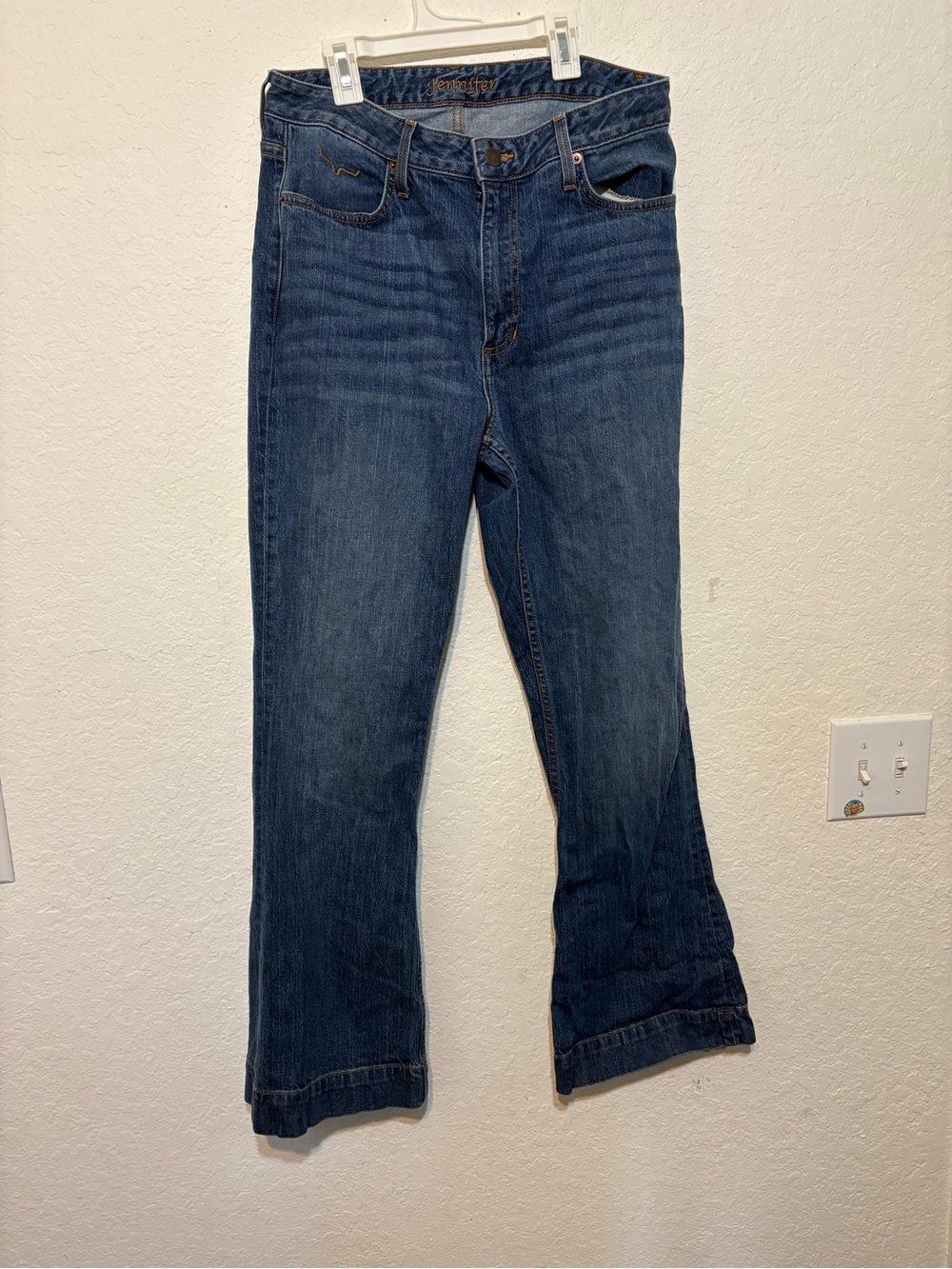 Kimes Ranch Jennifer Dark Blue Flared Wide-Leg Jeans